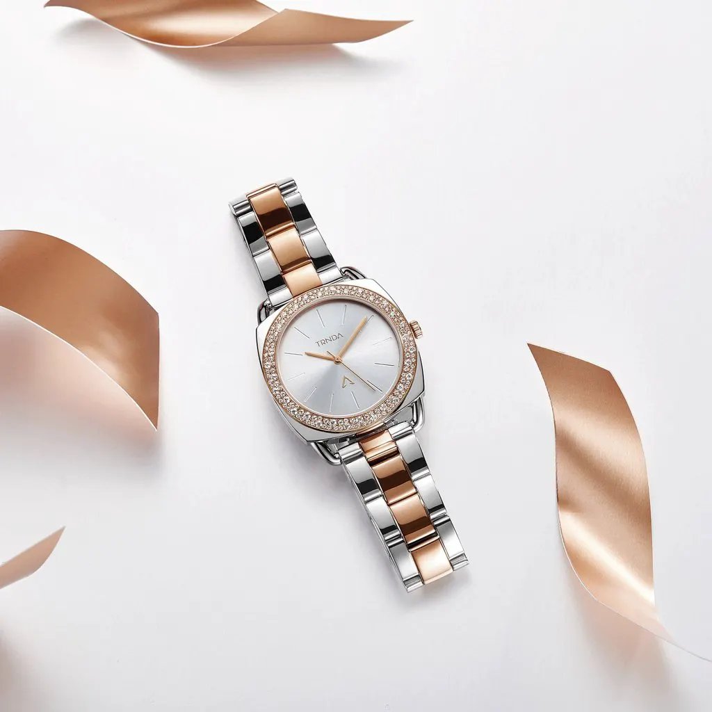Trnda Women's Stainless Steel Watch, Silver-Rose Gold | Trnda-Ss35 by TRNDA
