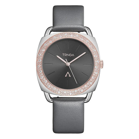 Trnda Women's Stainless Steel Watch, Gray Leather Band | Trd-Ss35 by TRNDA