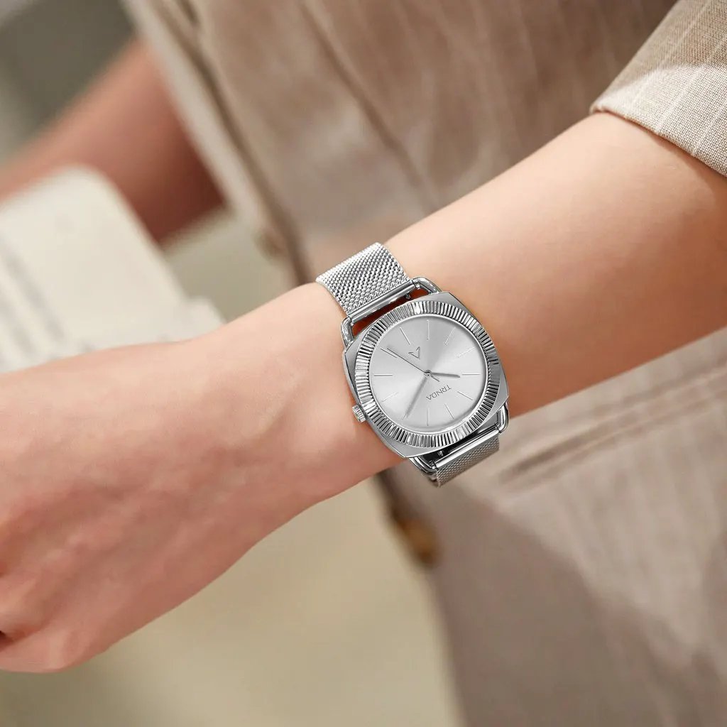Trnda Women's Stainless Steel Watch, Silver Dial | Trnda-Ss35.8 by TRNDA