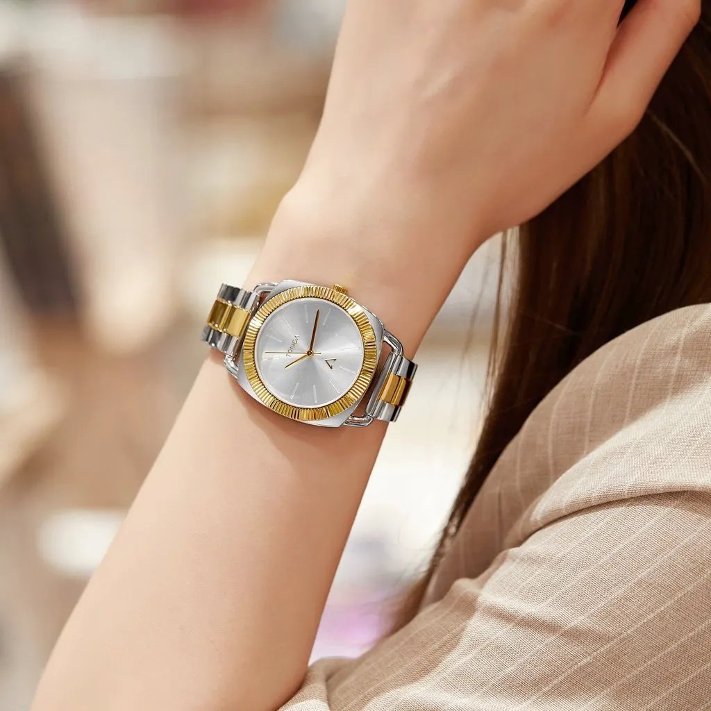 Trnda Women's Stainless Steel Watch, Silver-Gold Band | Trn-35.8mm by TRNDA