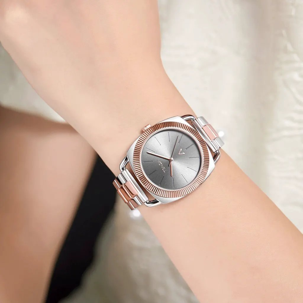 Trnda Women's Stainless Steel Watch, Two Tone Silver-Rose Gold | Trn-Wch-001 by TRNDA