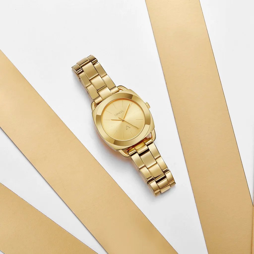 Trnda Women's Gold Stainless Steel Watch, Unique Dial | Trnda35.8 by TRNDA