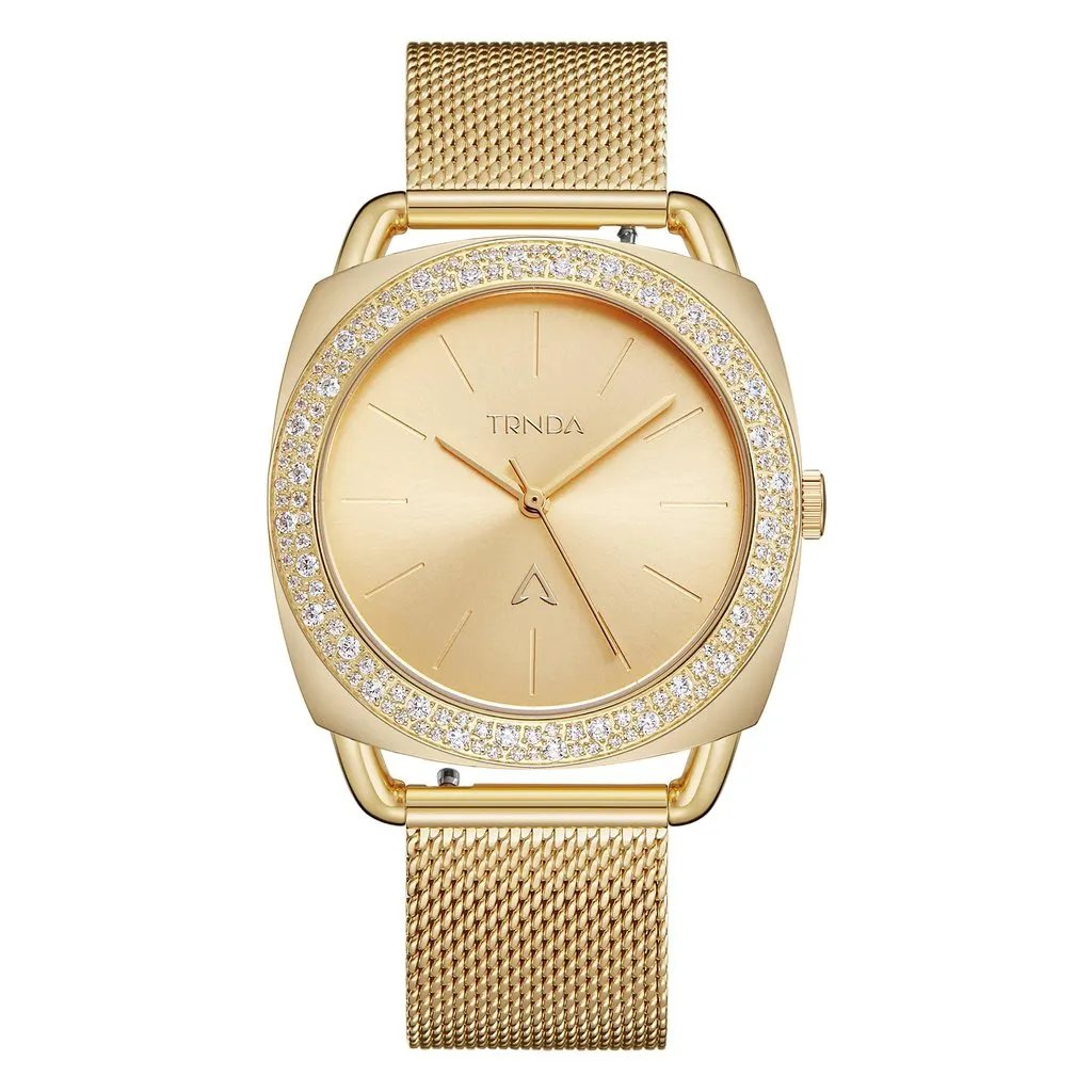 Trnda Women's Gold Stainless Steel Watch, Gold Dial | Trd-1234 by TRNDA
