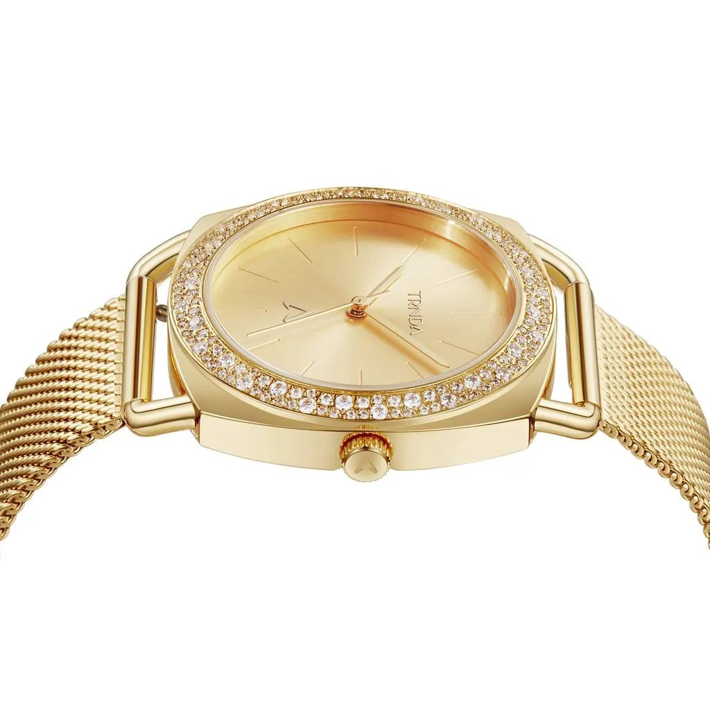 Trnda Women's Gold Stainless Steel Watch, Gold Dial | Trd-1234 by TRNDA