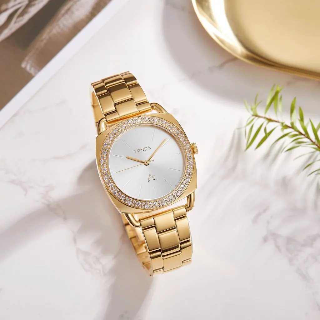 Trnda Women's Gold Stainless Steel Watch, Silver Dial | Trnda35.8 by TRNDA