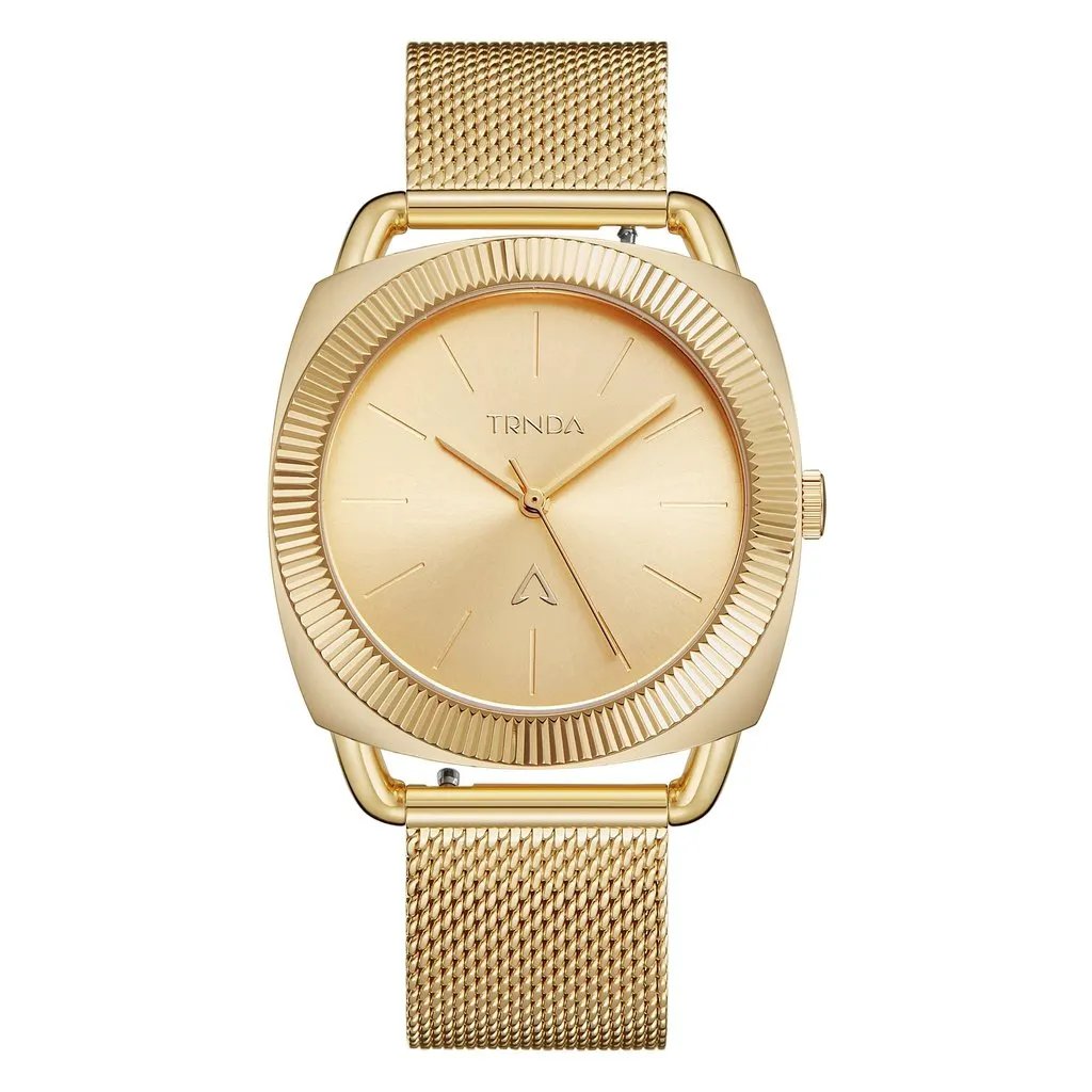 Trnda Women's Gold Stainless Steel Watch, Gold Dial | Trnda-001 by TRNDA