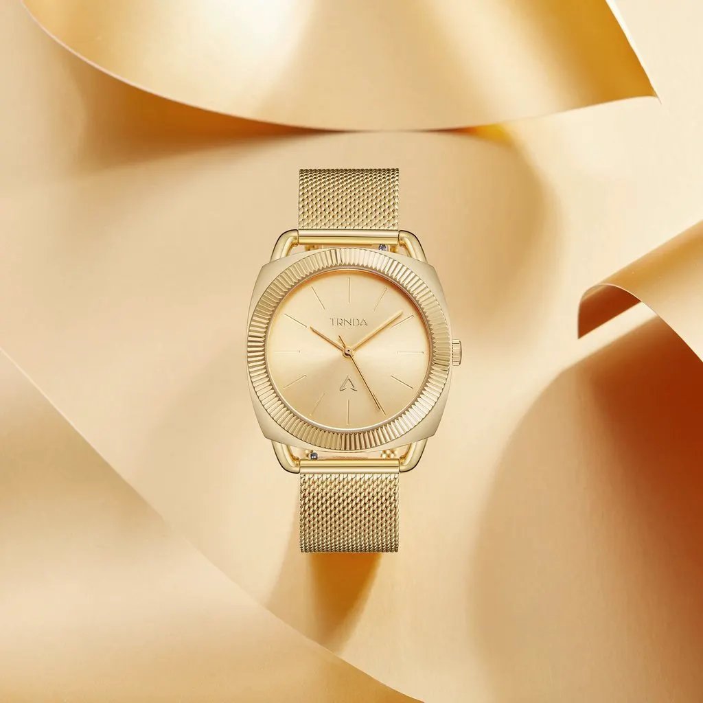Trnda Women's Gold Stainless Steel Watch, Gold Dial | Trnda-001 by TRNDA