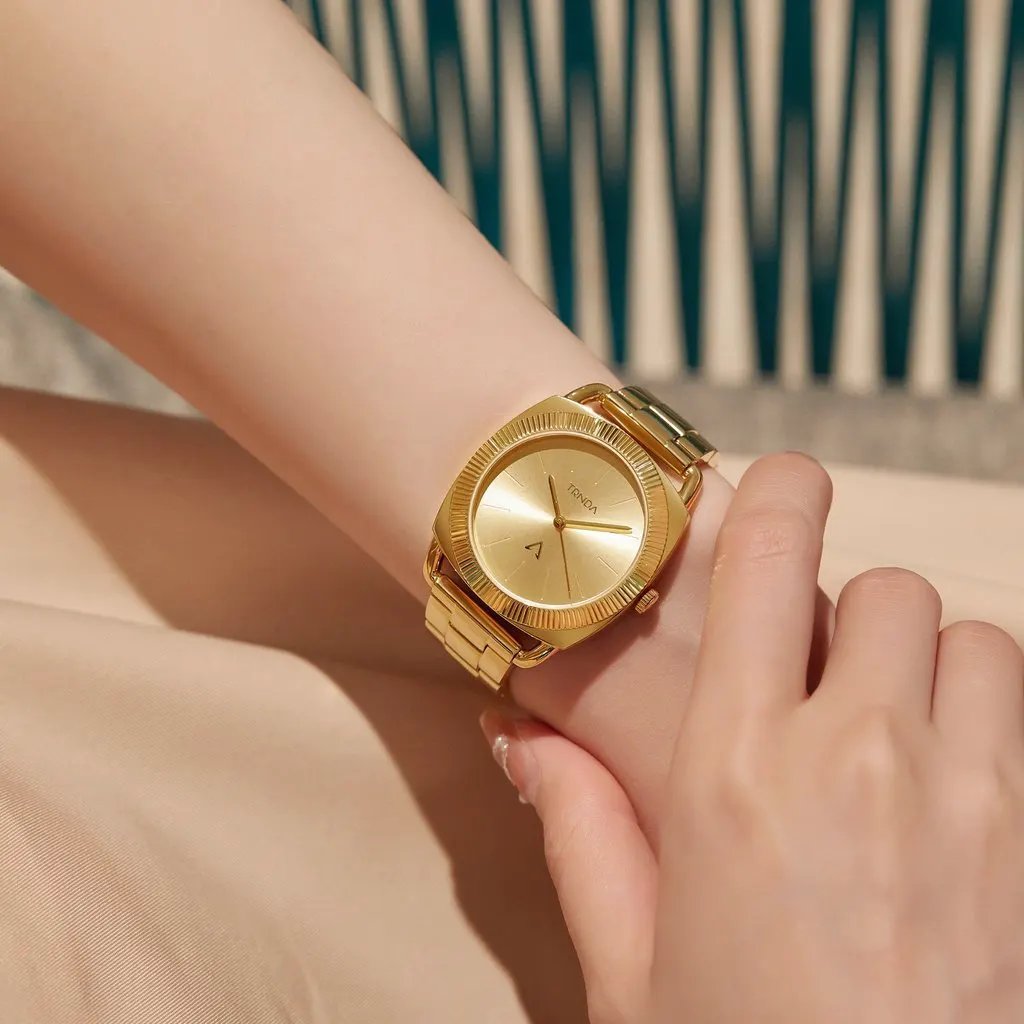 Trnda Women's Gold Stainless Steel Watch, Round Case | Trn-35.8g by TRNDA