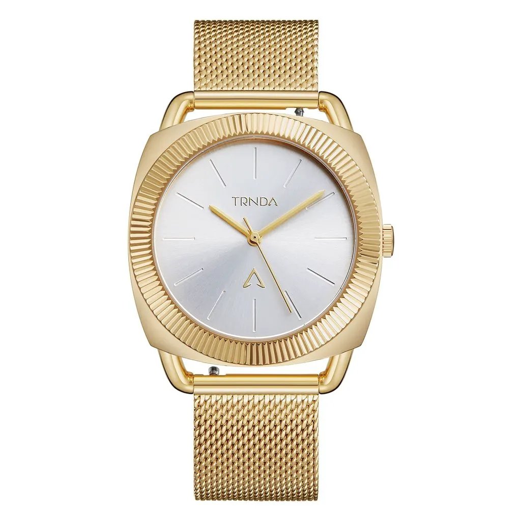 Trnda Women's Gold Stainless Steel Watch, Silver Dial | Trd-W35.8 by TRNDA