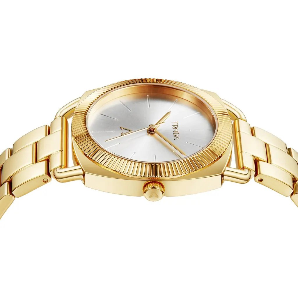 Trnda Women's Gold Stainless Steel Watch, Silver Dial | Trn-1234 by TRNDA