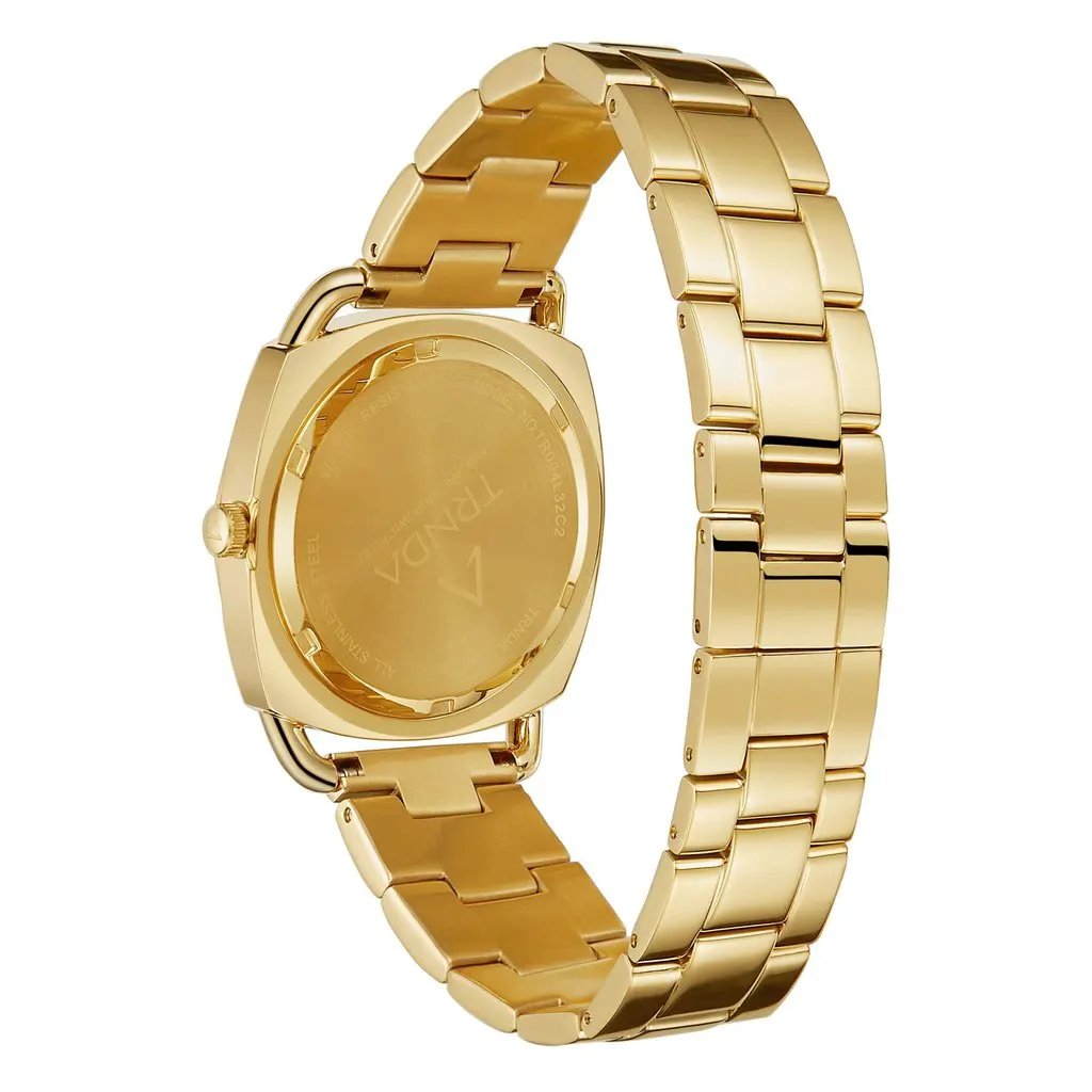Trnda Women's Gold Stainless Steel Watch, Silver Dial | Trn-1234 by TRNDA