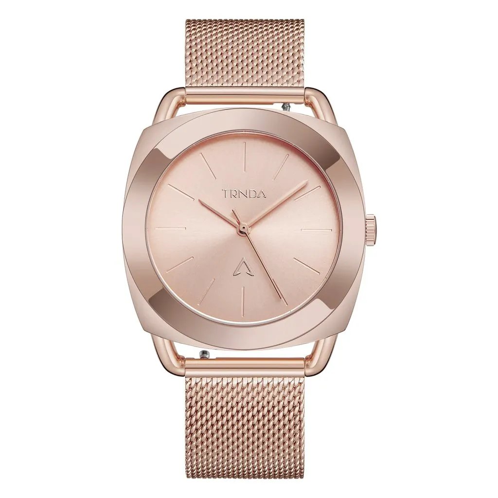 Trnda Women's Rose Gold Stainless Steel Watch, Mesh Band | Trnda-12345 by TRNDA