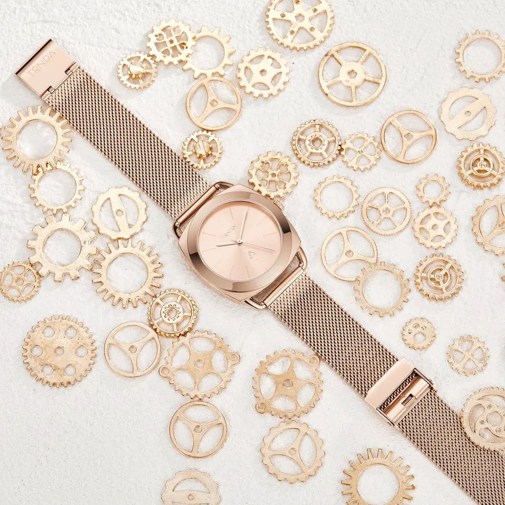 Trnda Women's Rose Gold Stainless Steel Watch, Mesh Band | Trnda-12345 by TRNDA