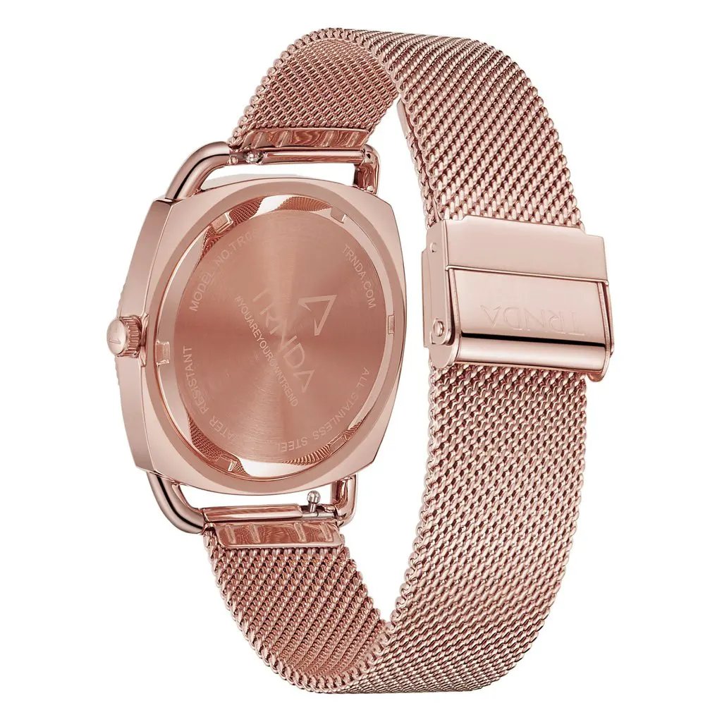 Trnda Women's Rose Gold Stainless Steel Watch, Mesh Band | Trnda-12345 by TRNDA