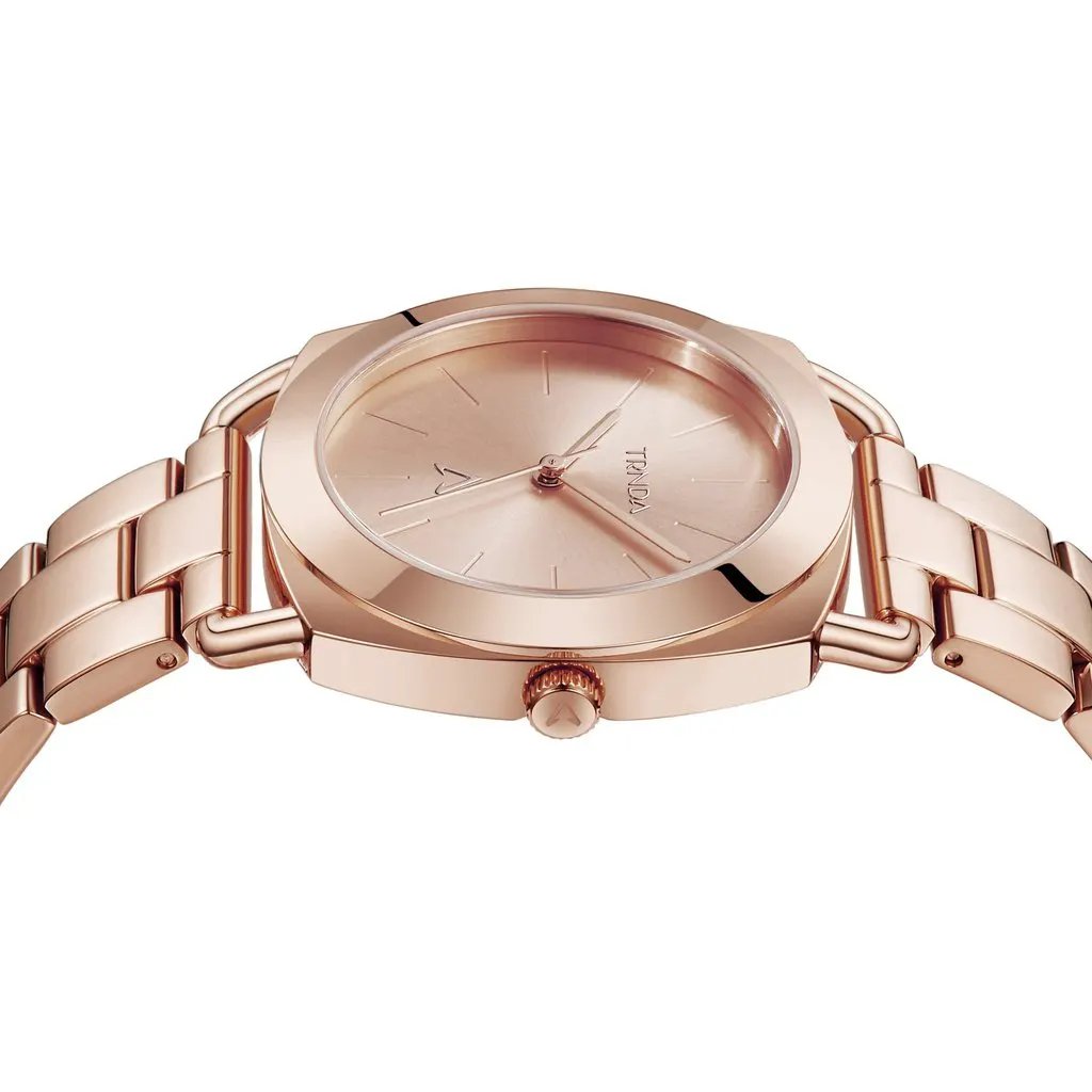 Trnda Women's Rose Gold Stainless Steel Watch, Round Dial | Trnda-001 by TRNDA