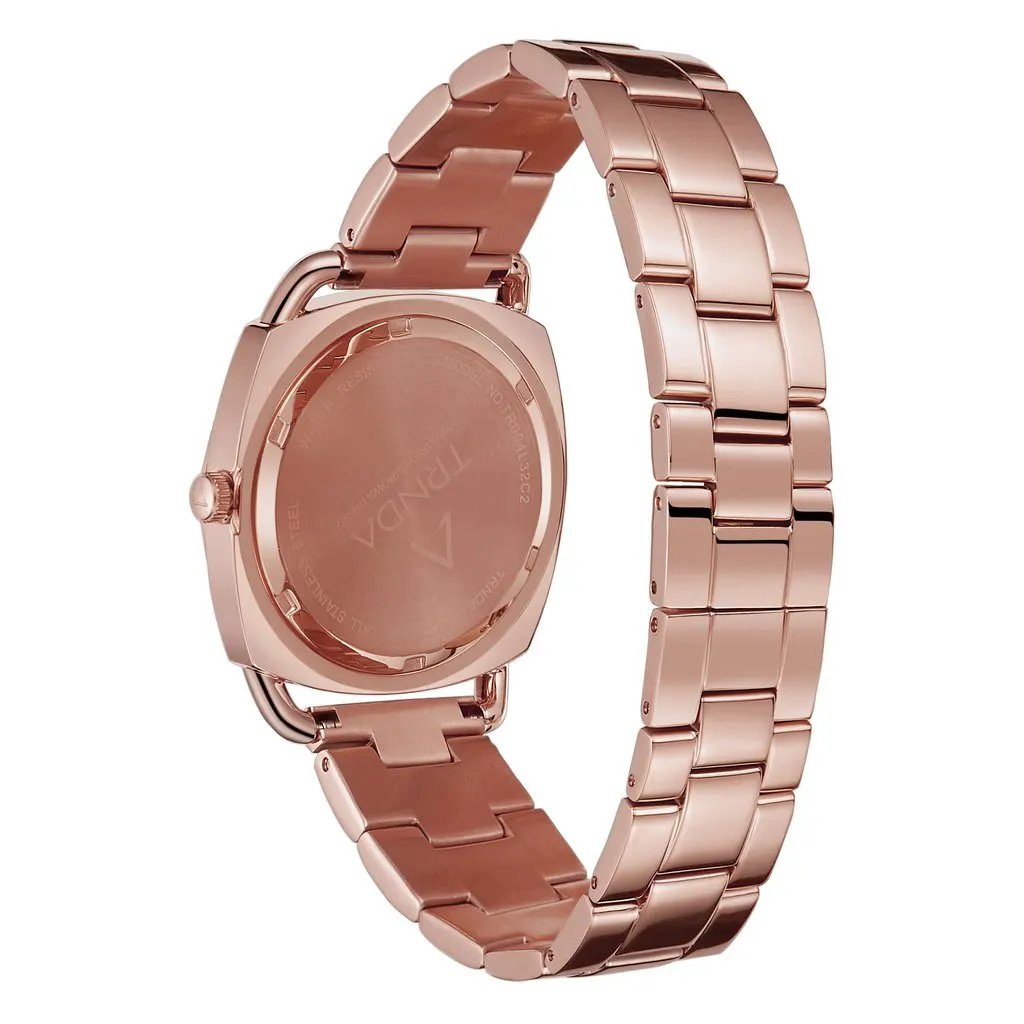 Trnda Women's Rose Gold Stainless Steel Watch, Round Dial | Trnda-001 by TRNDA
