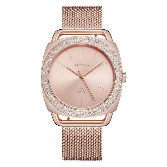 Trnda Women's Rose Gold Stainless Steel Watch, Mesh Band | Trn-358 by TRNDA