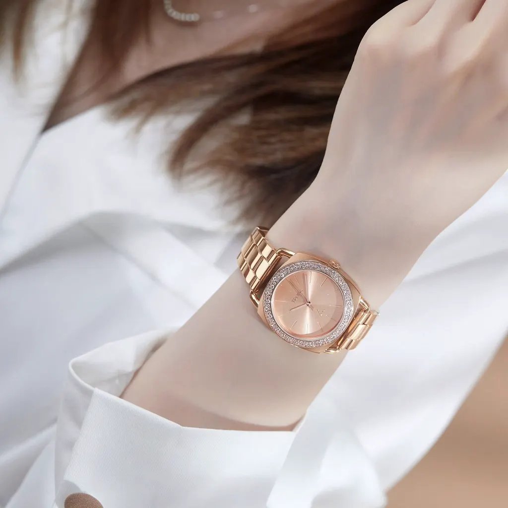 Trnda Women's Rose Gold Stainless Steel Watch, Round Dial | Trn-001 by TRNDA