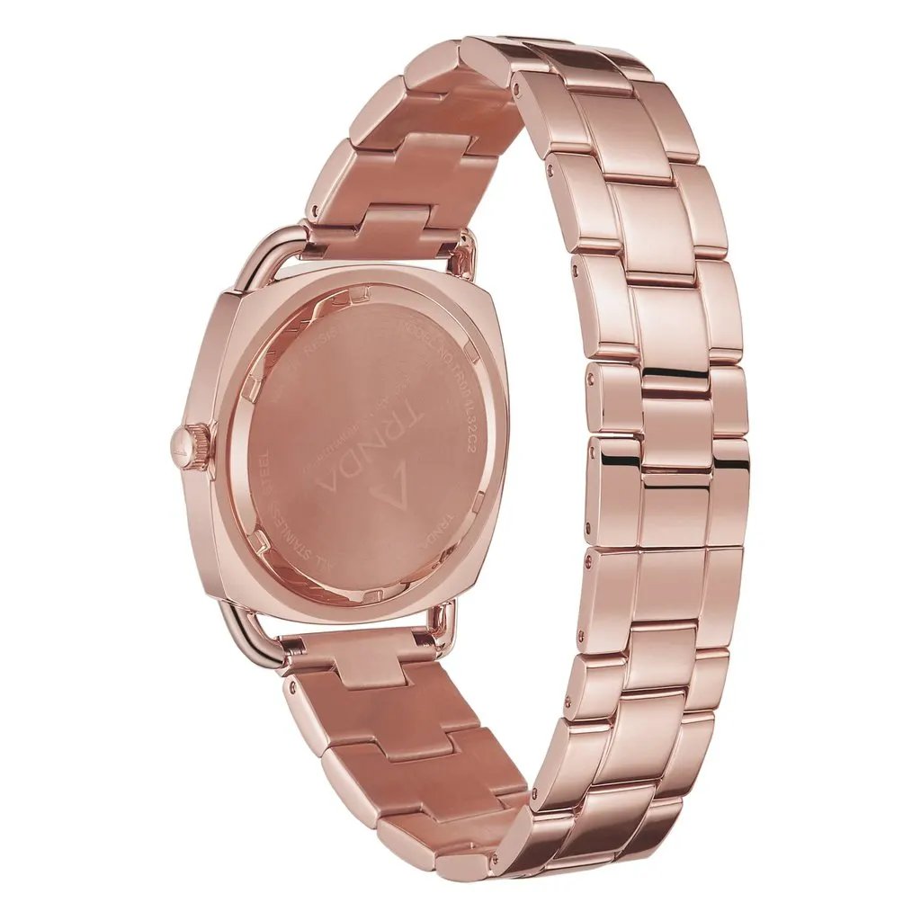 Trnda Women's Rose Gold Stainless Steel Watch, Round Dial | Trn-001 by TRNDA