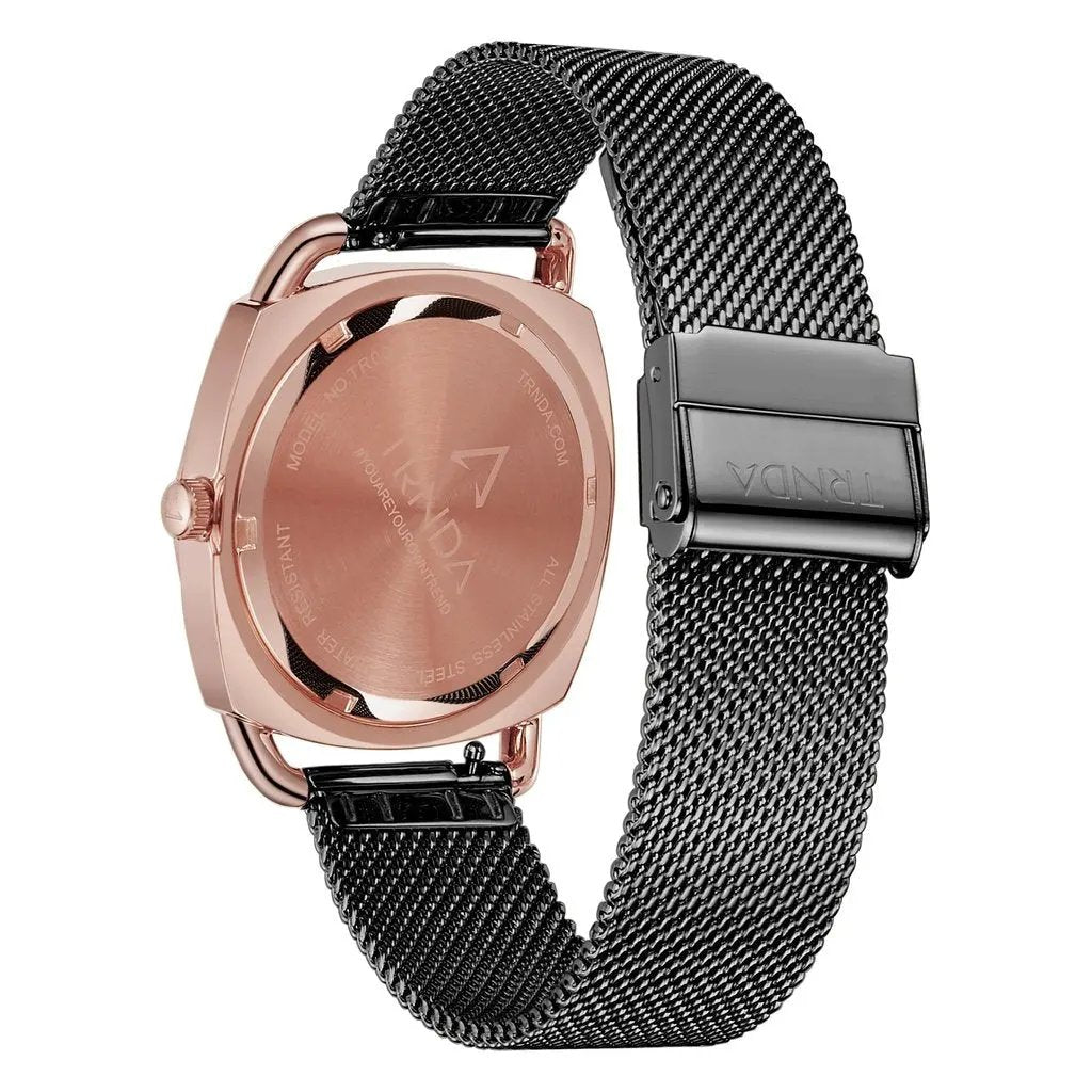 Trnda Women's Rose Gold Watch, Black Dial | Trnda-Rg35.8 by TRNDA