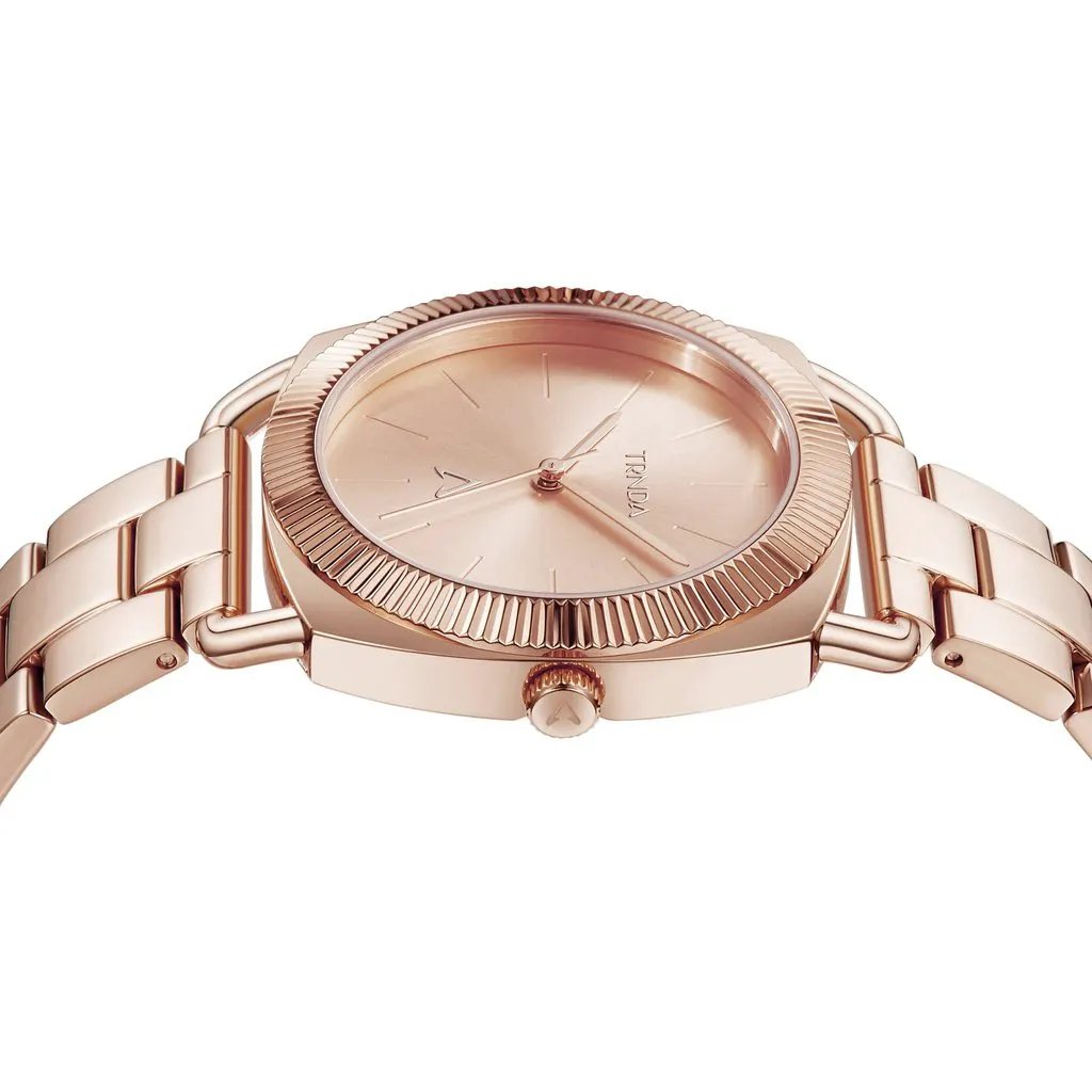 Trnda Women's Rose Gold Stainless Steel Watch, Round Dial | Trnda-001 by TRNDA