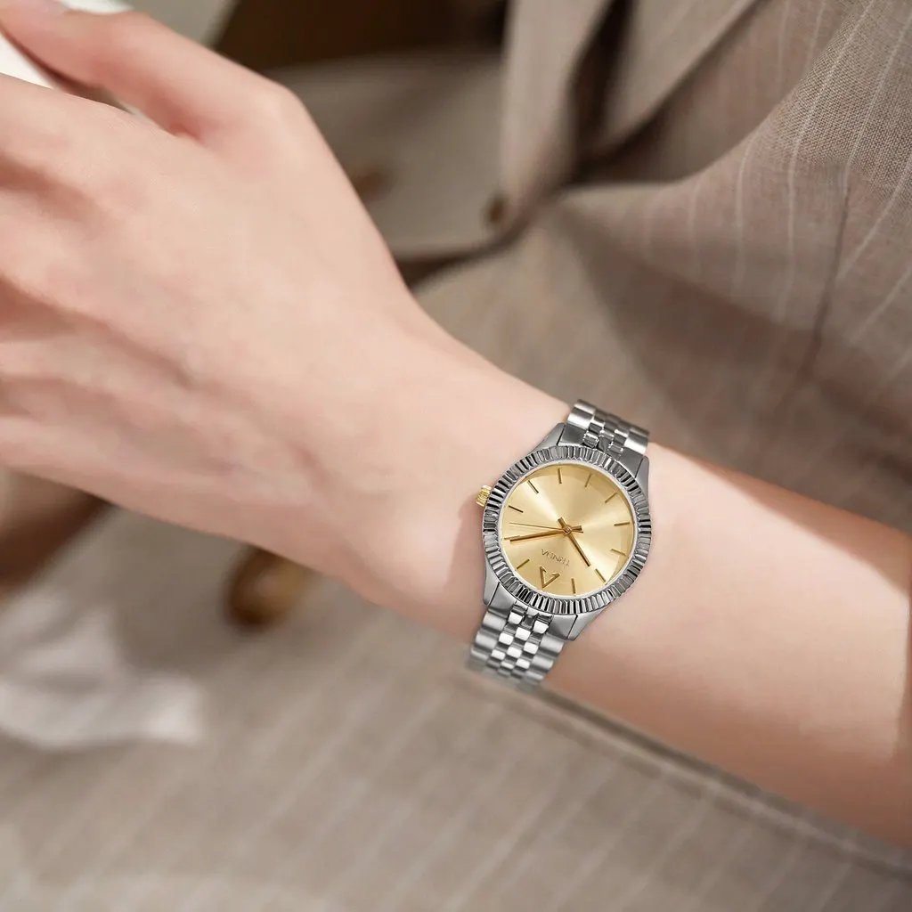 Trnda Women's Stainless Steel Watch, Gold Dial | Tr32mm by TRNDA
