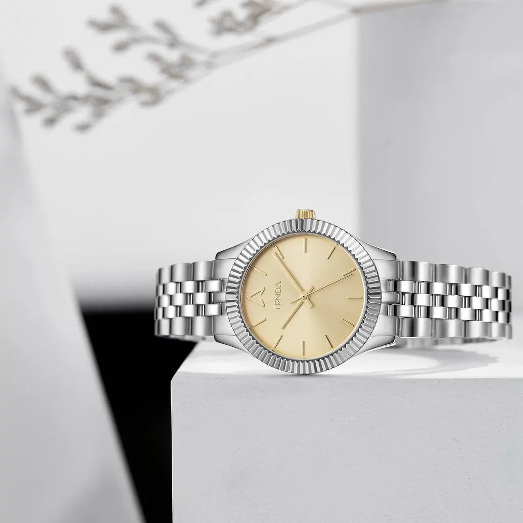 Trnda Women's Stainless Steel Watch, Gold Dial | Tr32mm by TRNDA
