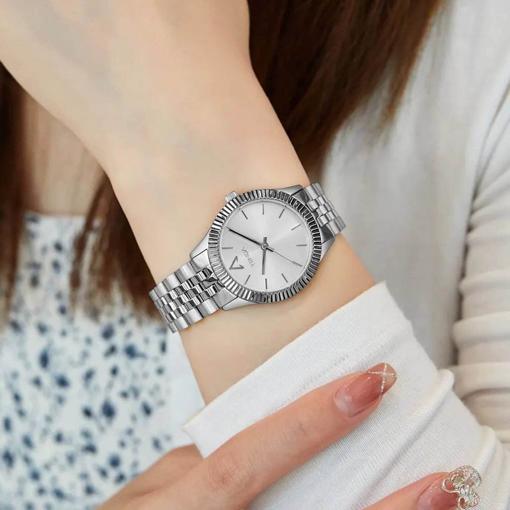 Trnda Women's Stainless Steel Watch, Silver Dial | Tr32mmss by TRNDA