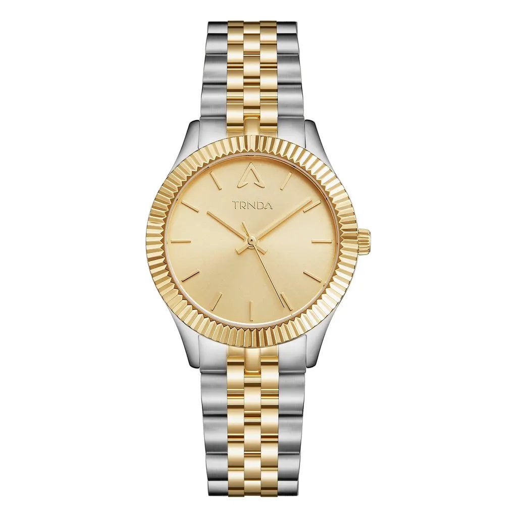 Trnda Women's Stainless Steel Watch, Gold Dial | Tr32ssg by TRNDA
