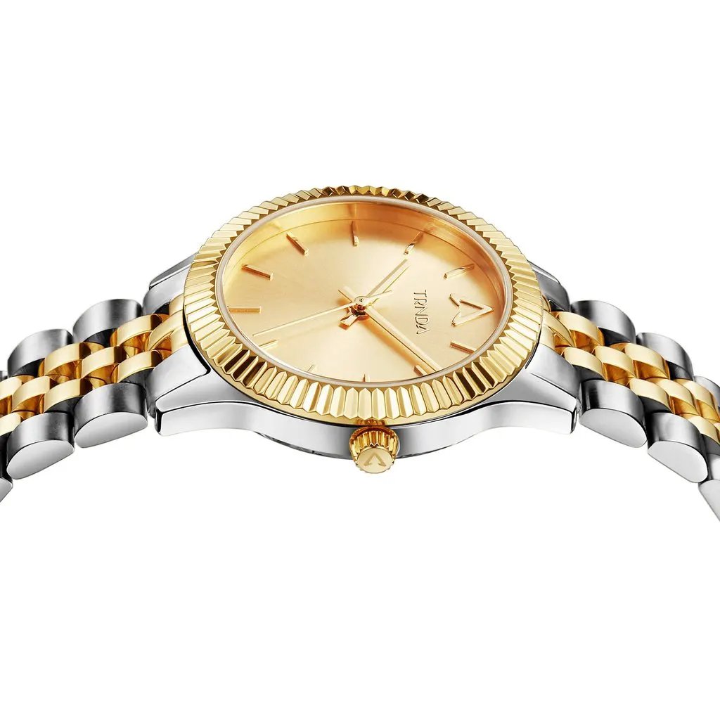 Trnda Women's Stainless Steel Watch, Gold Dial | Tr32ssg by TRNDA