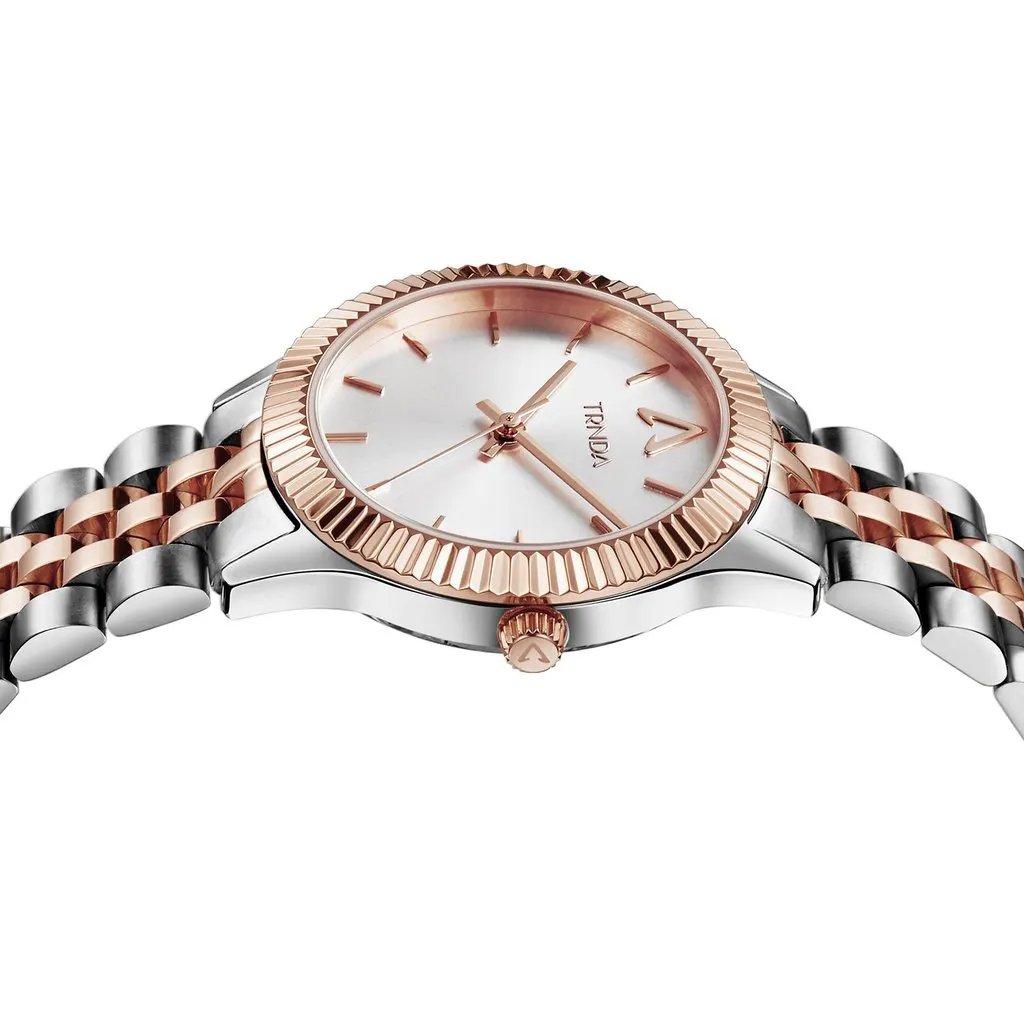 Trnda Women's Stainless Steel Watch, Silver & Rose Gold | Trnda32mm by TRNDA