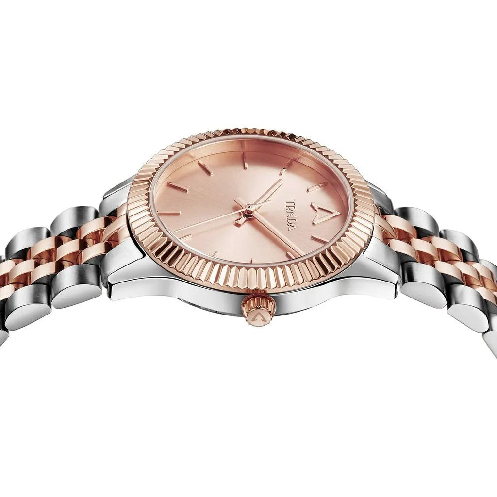 Trnda Women's Stainless Steel Watch, Silver & Rose Gold Dial | Trnda32mm by TRNDA