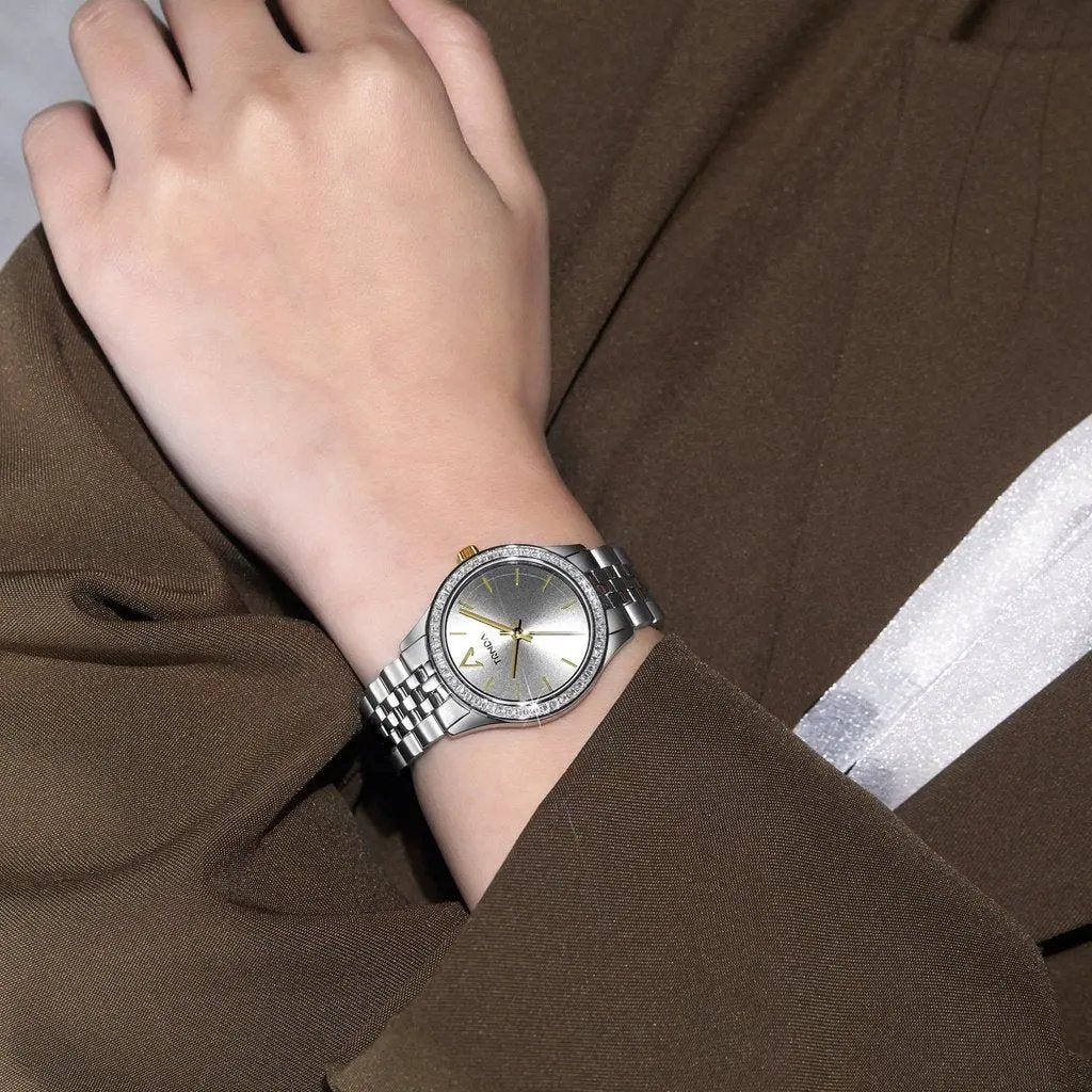 Trnda Women's Silver Stainless Steel Watch, Gray Dial | Trnda32mm by TRNDA