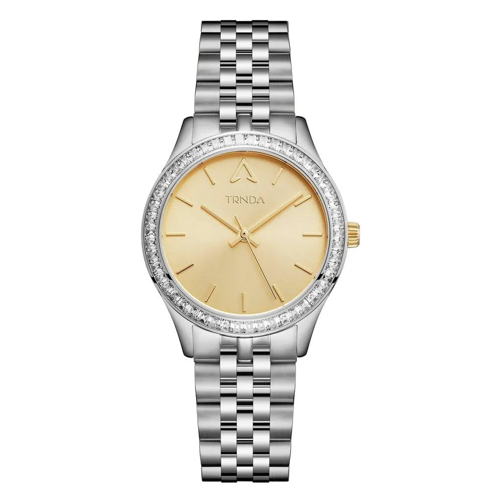 Trnda Women's Stainless Steel Watch, Gold Dial | Trnda032sil by TRNDA