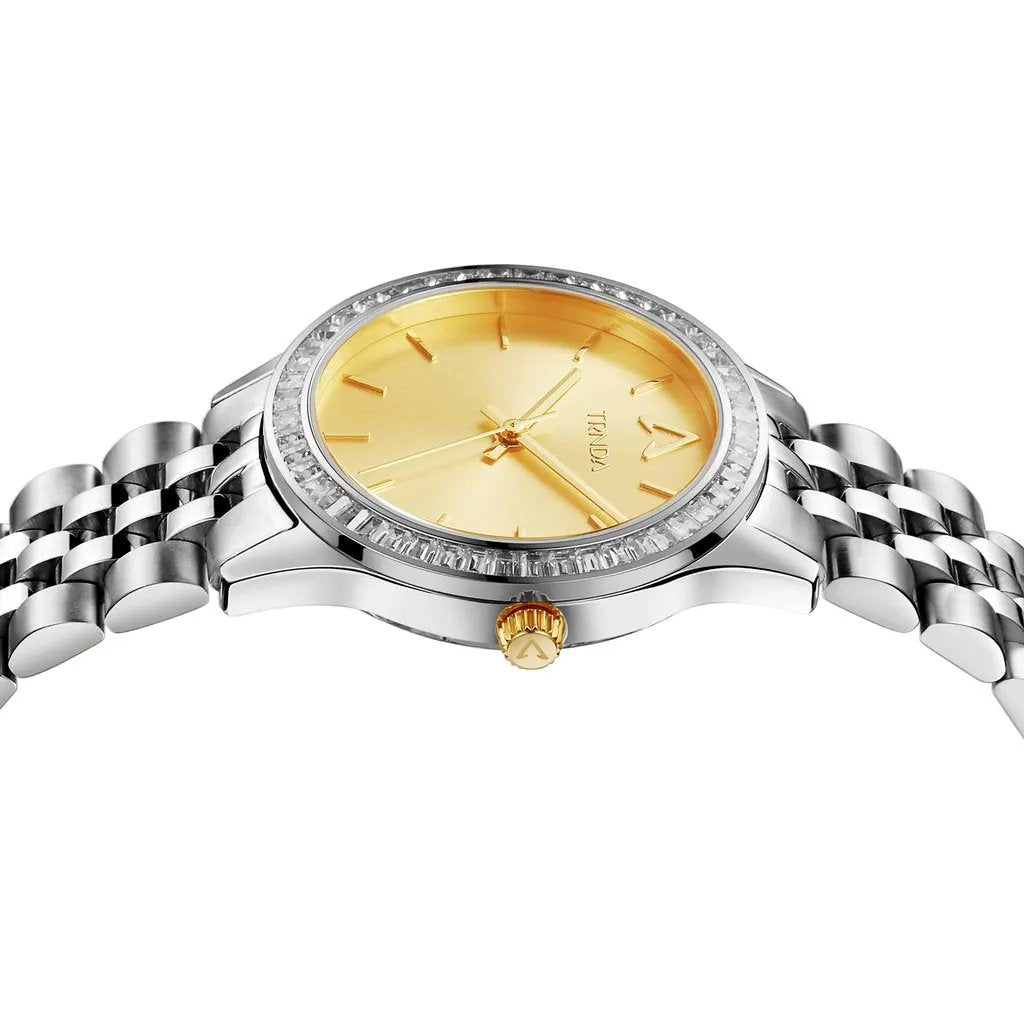 Trnda Women's Stainless Steel Watch, Gold Dial | Trnda032sil by TRNDA