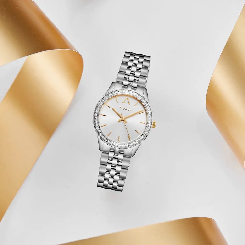 Trnda Women's Stainless Steel Silver Watch, Unique Dial | Trnda32mm by TRNDA