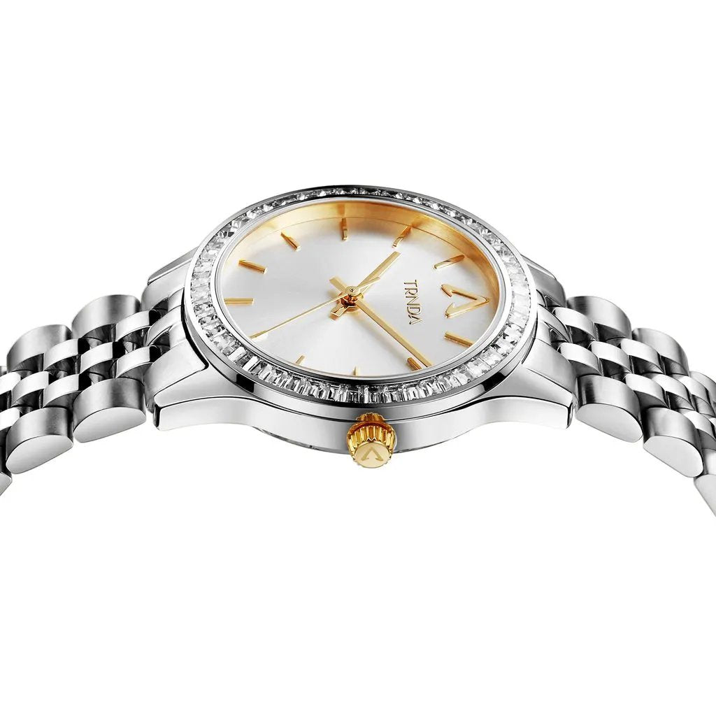 Trnda Women's Stainless Steel Silver Watch, Unique Dial | Trnda32mm by TRNDA