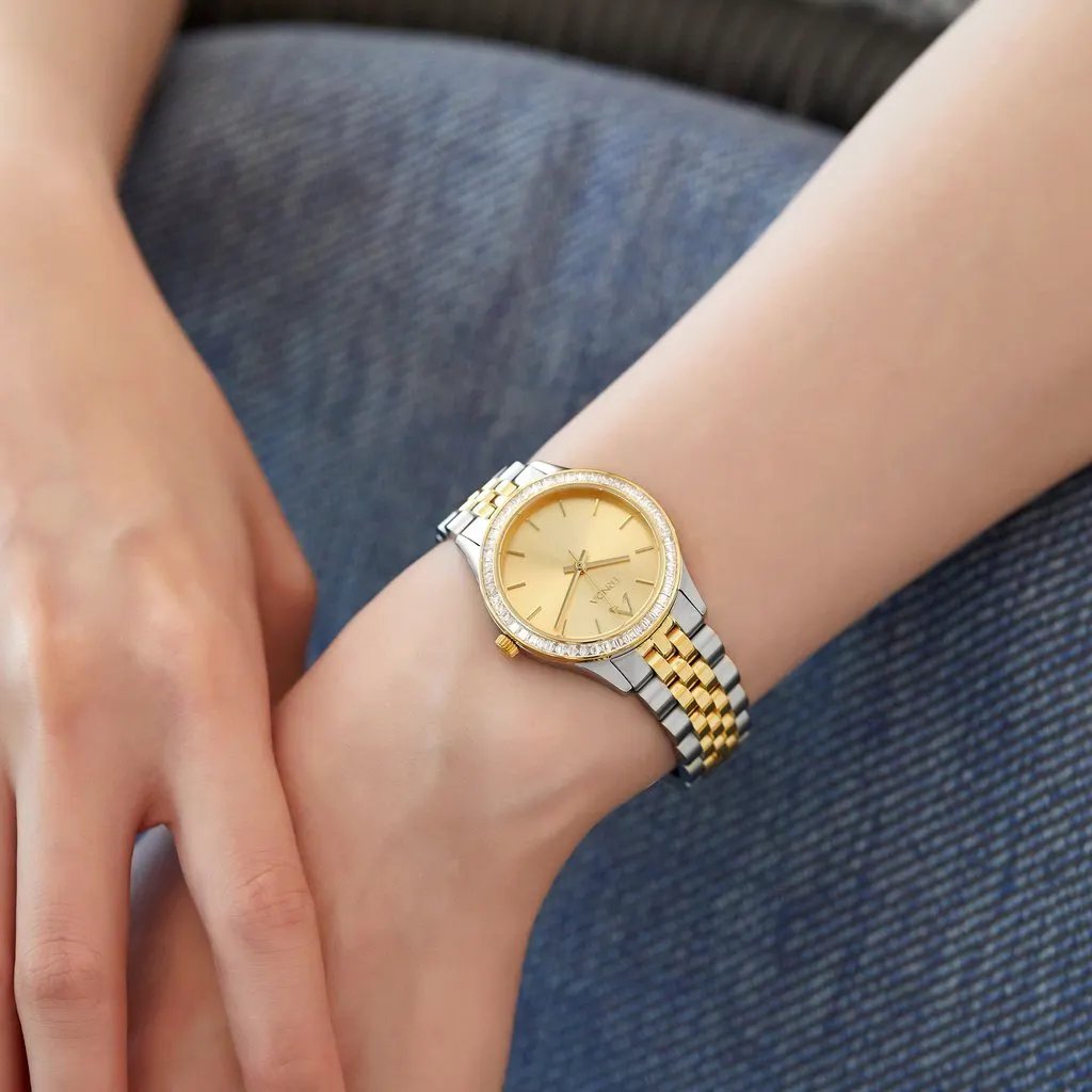 Trnda Women's Stainless Steel Watch, Gold Dial | Trnda-032ss by TRNDA
