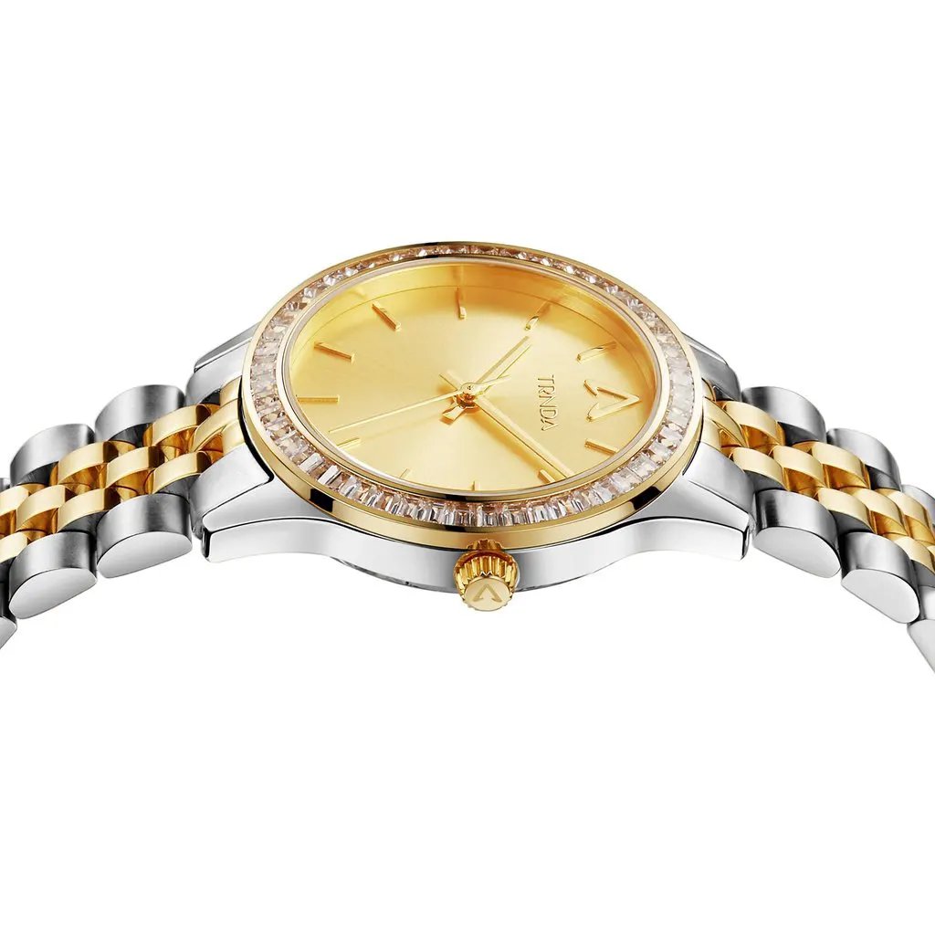 Trnda Women's Stainless Steel Watch, Gold Dial | Trnda-032ss by TRNDA