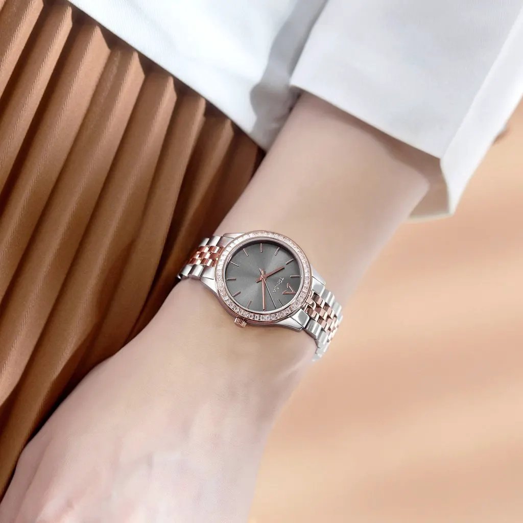 Trnda Women's Stainless Steel Watch, Gray Dial & Rose Gold | Tr32mm by TRNDA