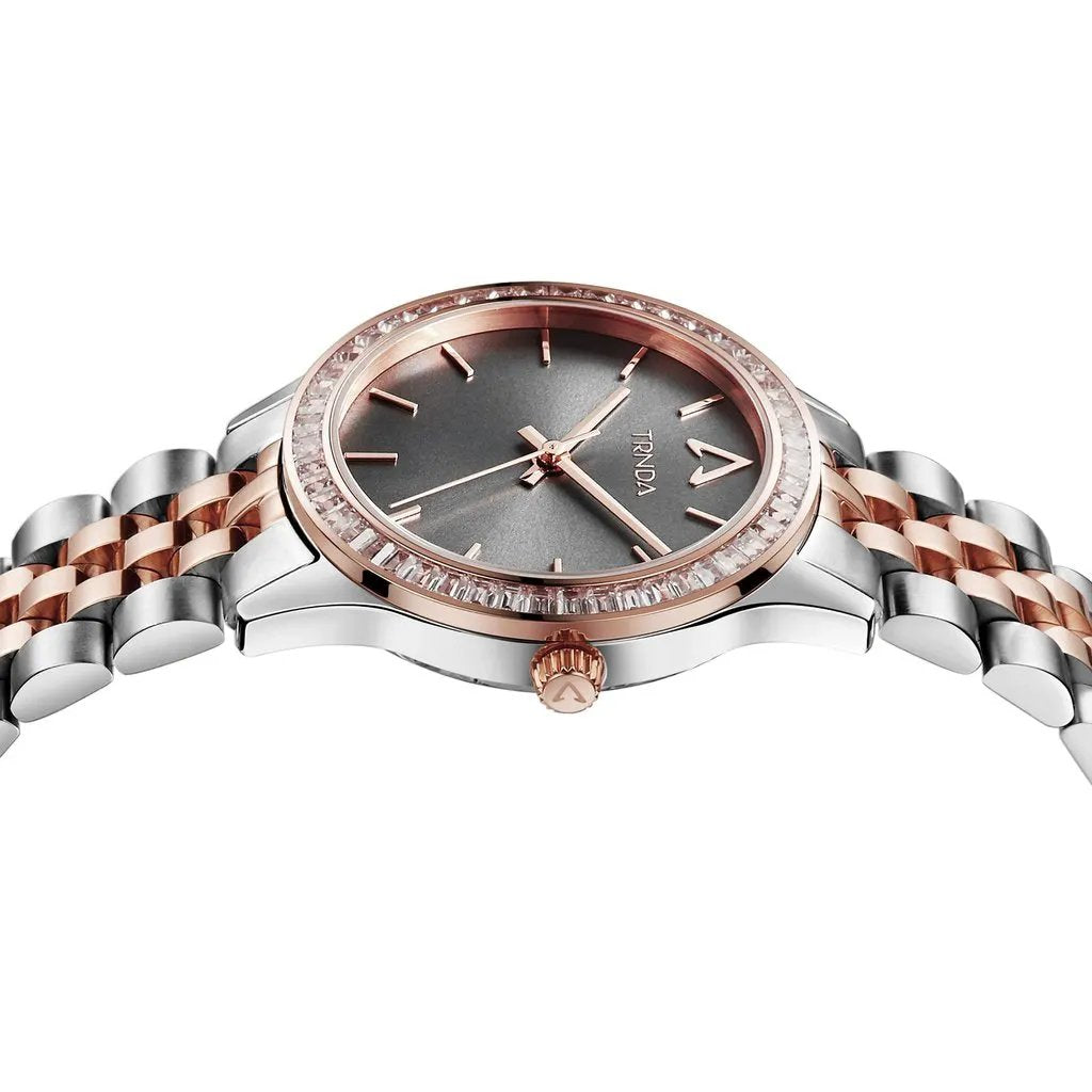 Trnda Women's Stainless Steel Watch, Gray Dial & Rose Gold | Tr32mm by TRNDA
