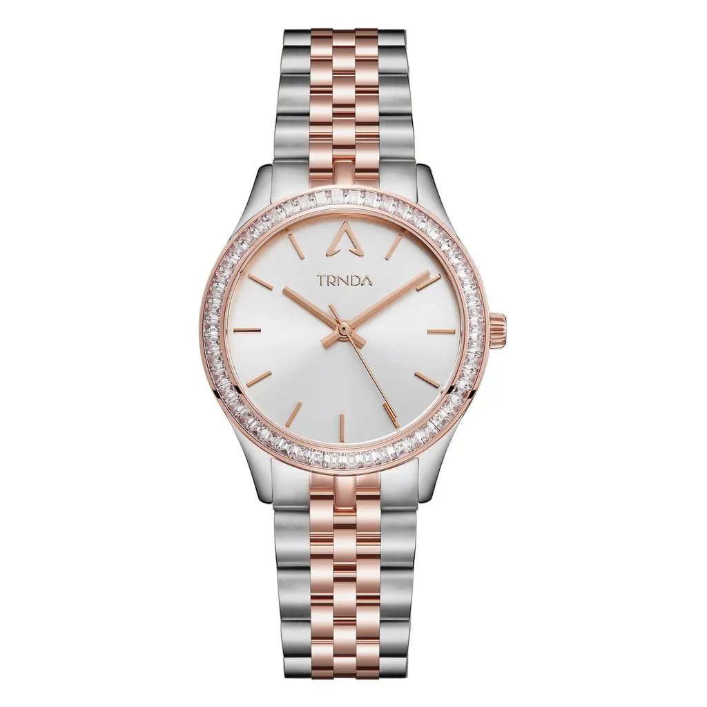 Trnda Women's Stainless Steel Watch, Silver & Rose Gold | Trnda-32mm by TRNDA