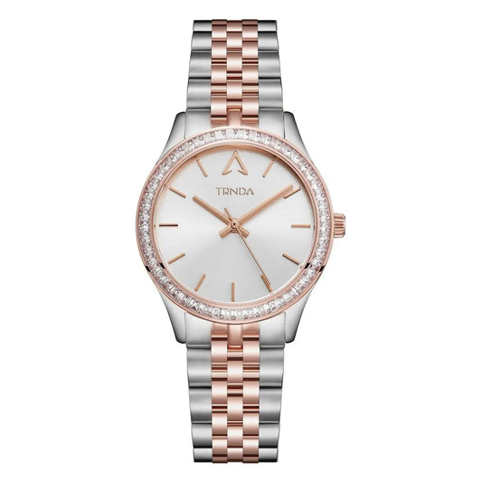 Trnda Women's Stainless Steel Watch, Silver & Rose Gold | Trnda-32mm by TRNDA