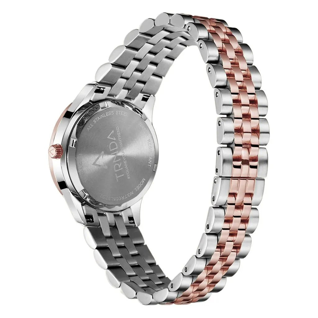 Trnda Women's Stainless Steel Watch, Silver & Rose Gold | Trnda-32mm by TRNDA