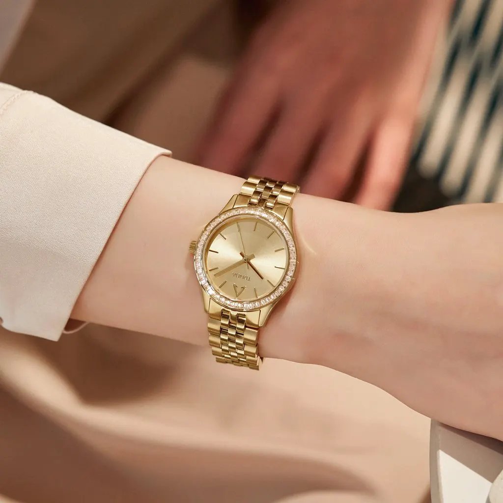 Trnda Women's Gold Stainless Steel Watch, Gold Dial | Trn-W32g by TRNDA