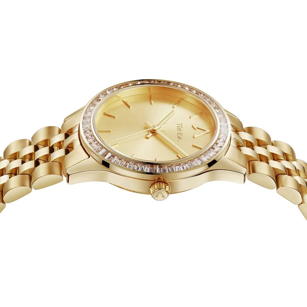 Trnda Women's Gold Stainless Steel Watch, Gold Dial | Trn-W32g by TRNDA