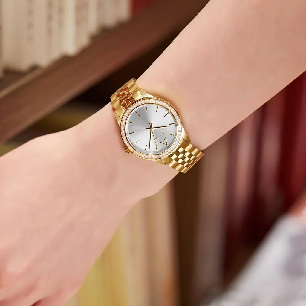 Trnda Women's Gold Stainless Steel Watch, Silver Dial | Trn32g by TRNDA