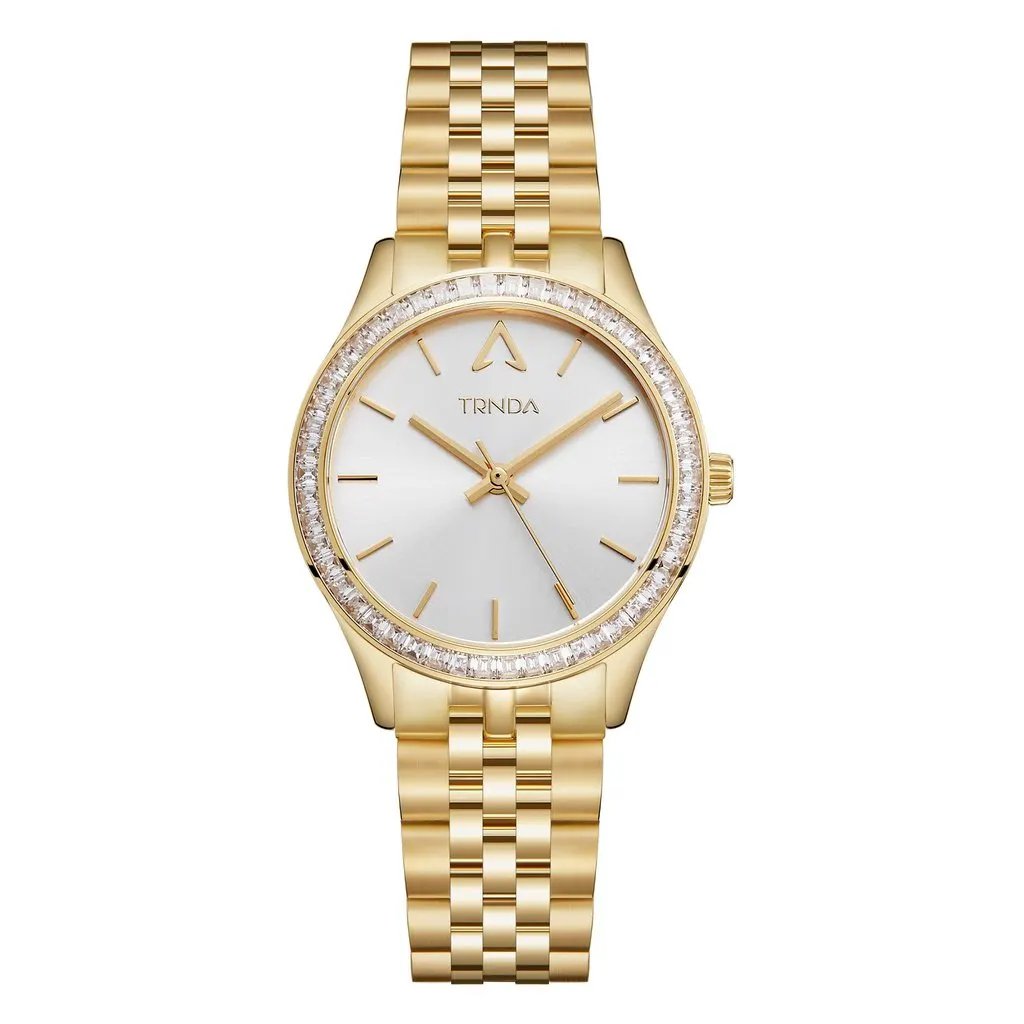 Trnda Women's Gold Stainless Steel Watch, Silver Dial | Trn32g by TRNDA