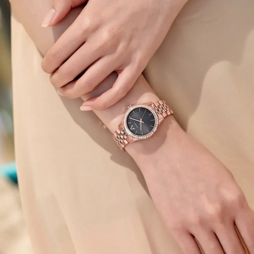 Trnda Women's Rose Gold Stainless Steel Watch, Gray Dial | Trnda-32rga by TRNDA