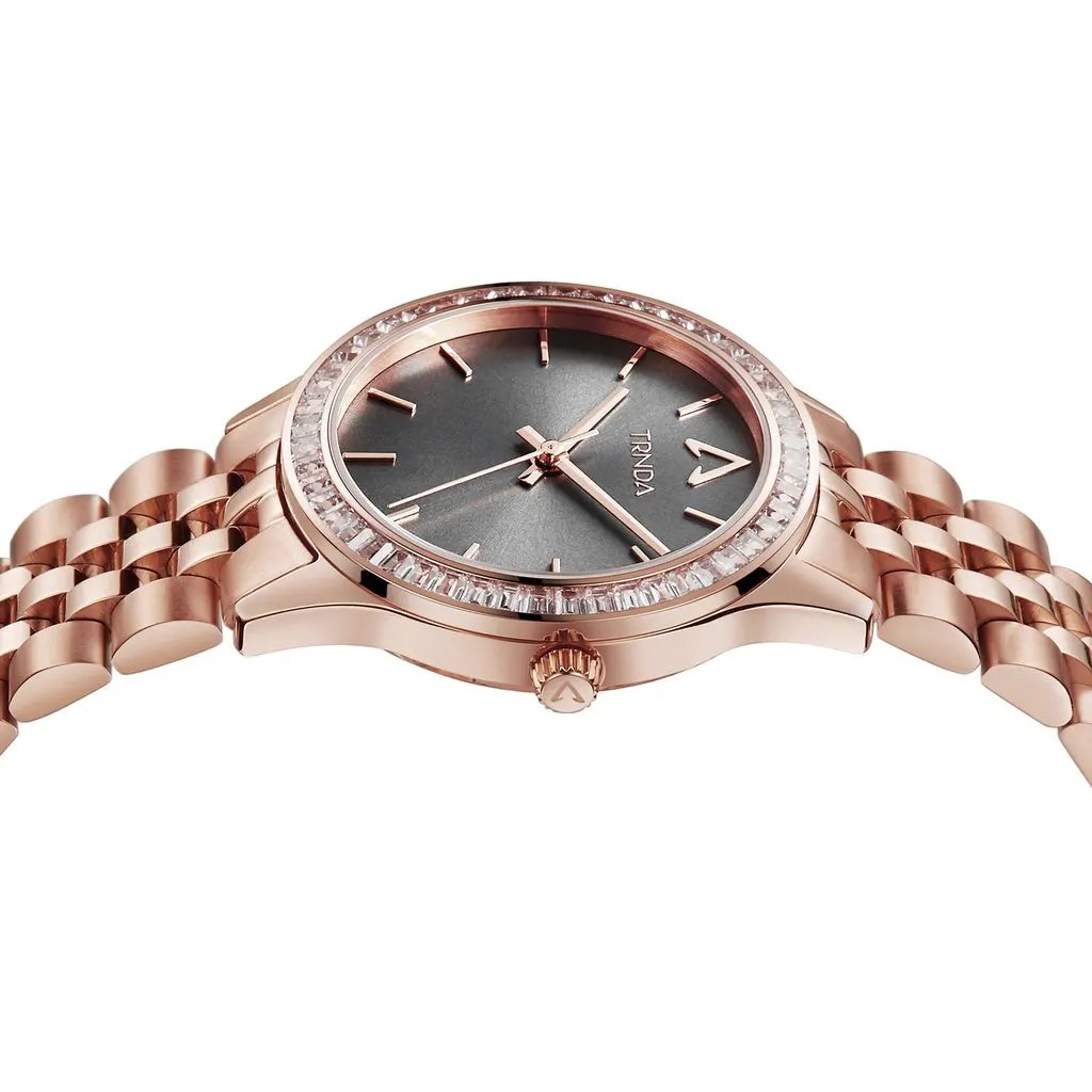 Trnda Women's Rose Gold Stainless Steel Watch, Gray Dial | Trnda-32rga by TRNDA